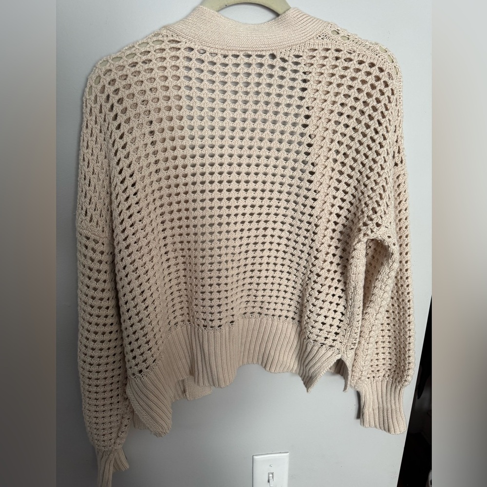 Pink Republic Cream Open-Knit Cardigan Sweater - Picture 3 of 5